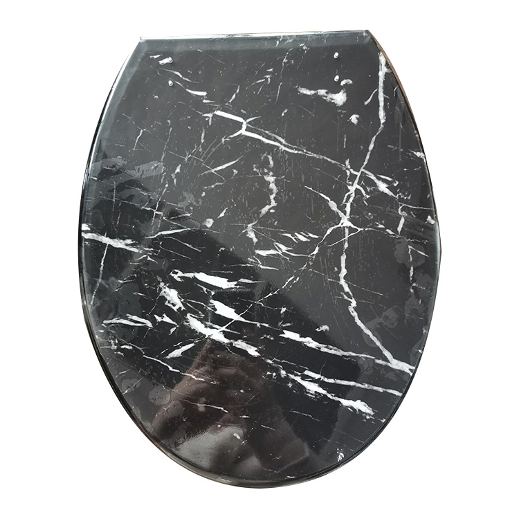 Itim na Marble Toilet Seat